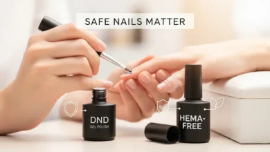 Does DND Gel Polish Contain HEMA? Ingredients & Safety Guide 7 Close-up of DND Gel Polish bottle with label visible, exploring HEMA content and comparing HEMA Free Gel Polish options.